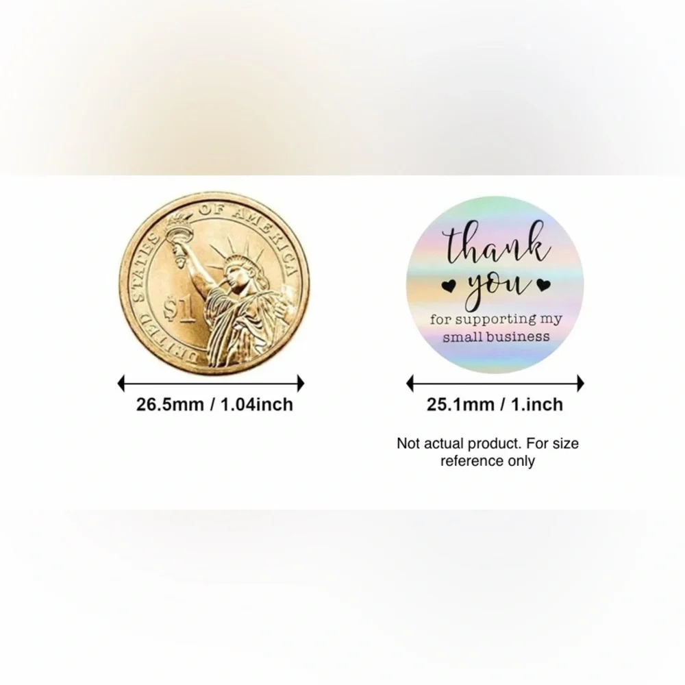 100 Thank You Stickers 1” Multicolored